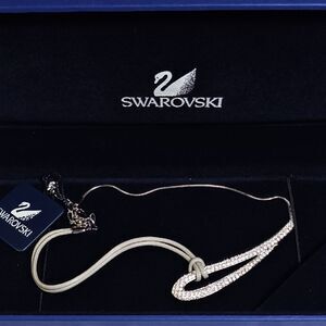 Swarovski Silver-Tone Crystal Lariat Necklace New in Box